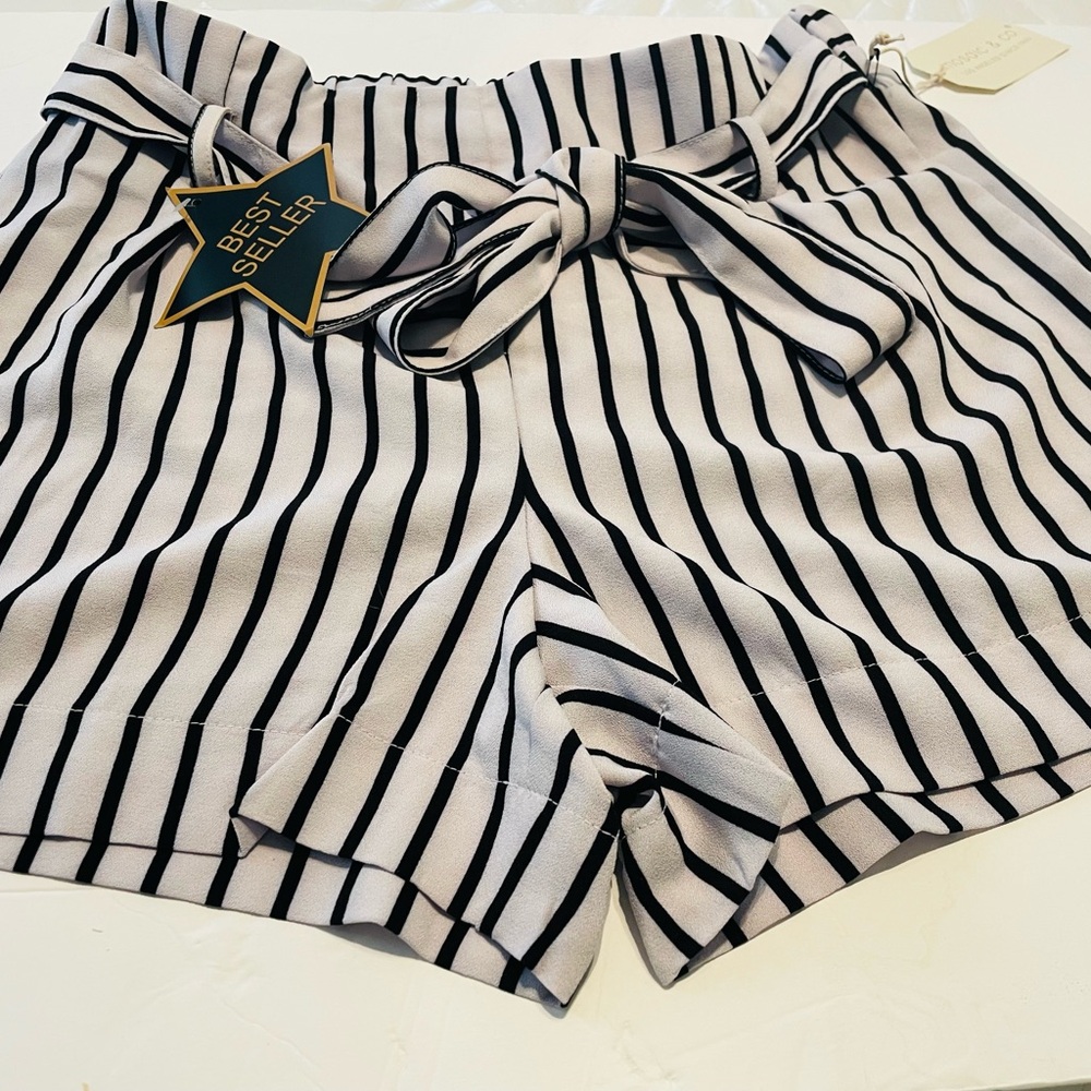 Striped High Waist Women's Shorts